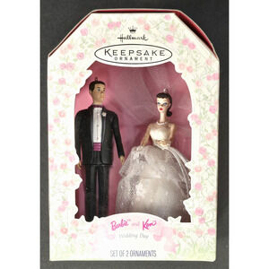 Vintage Hallmark Keepsake Barbie & Ken Wedding Day Christmas Ornaments 1997 New